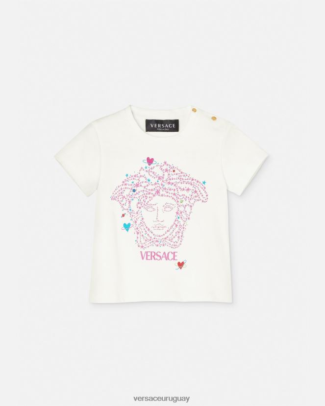 Versace camiseta para bebé medusa niños blanco y estampado ropa H88R0H1853