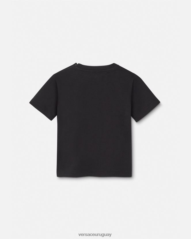 Versace taza de viaje camiseta para bebé niños negro y estampado ropa H88R0H1925
