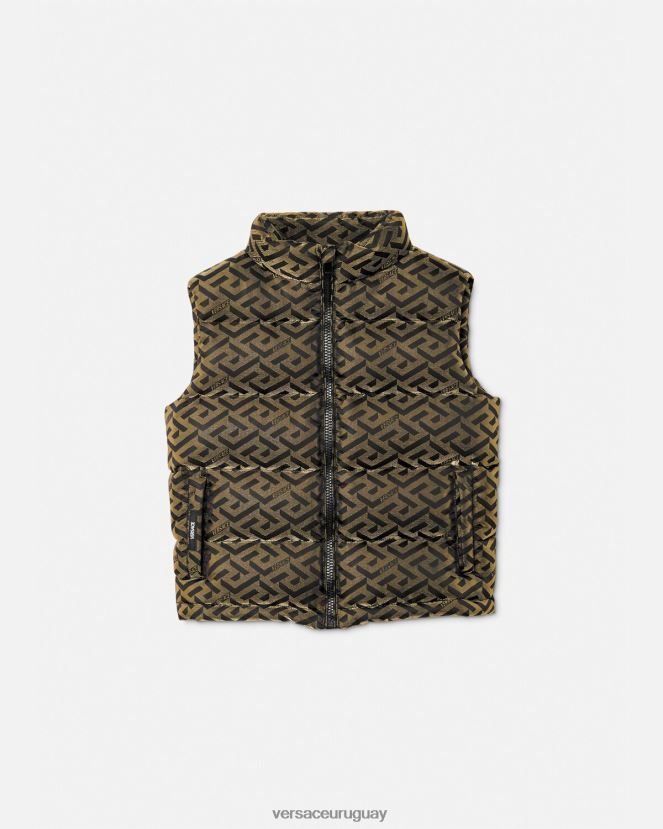 Versace chaleco acolchado la greca niños negro ropa H88R0H2117