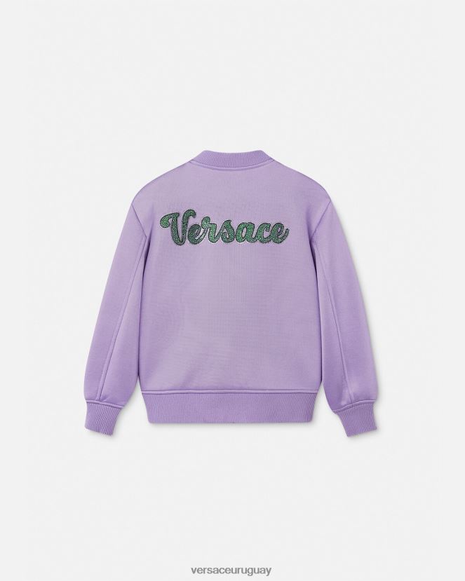 Versace chaqueta bomber con logo niños lila ropa H88R0H2016
