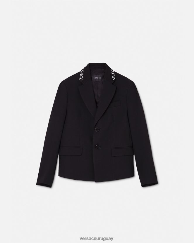 Versace chaqueta con logo niños negro ropa H88R0H2105