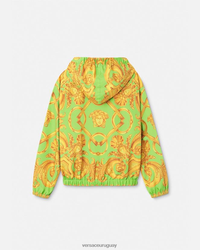 Versace chaqueta cortavientos barroco 660 niños oro y verde ropa H88R0H2109