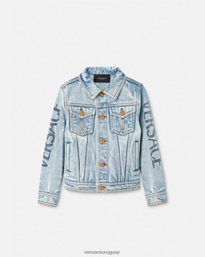 Versace chaqueta vaquera con logo niños azul ropa H88R0H2131