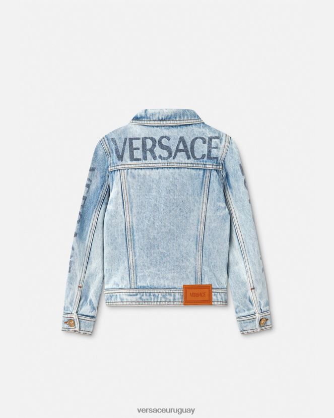 Versace chaqueta vaquera con logo niños azul ropa H88R0H2131