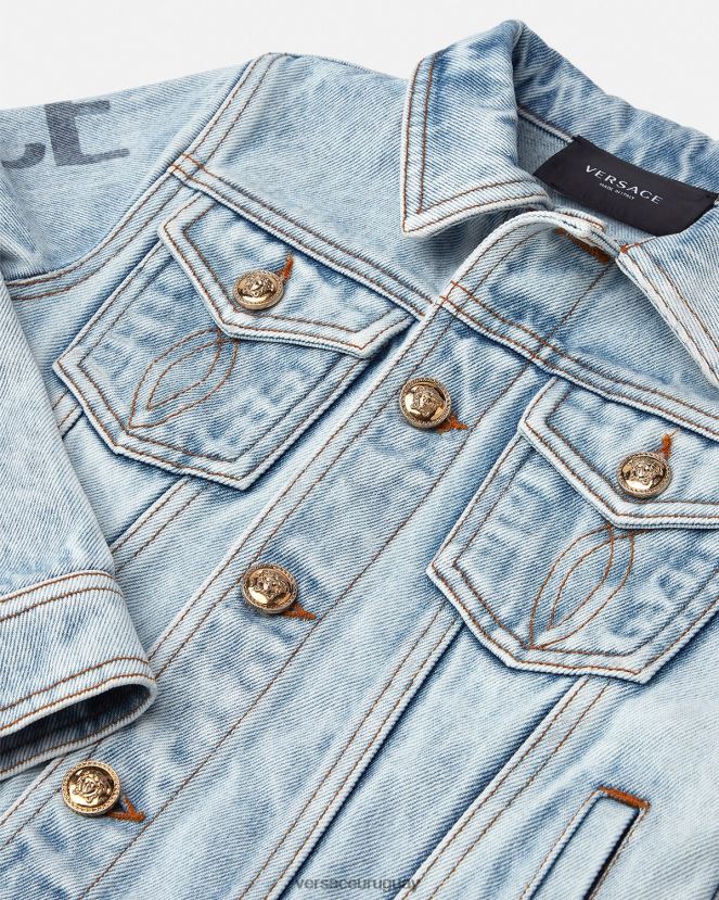 Versace chaqueta vaquera con logo niños azul ropa H88R0H2131