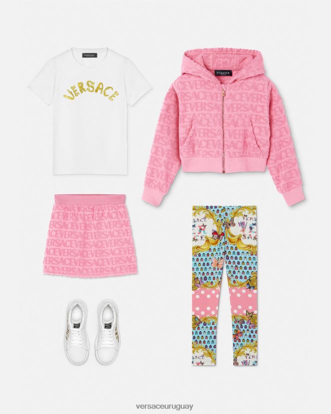 Versace falda de toalla por toda la prenda niños rosa ropa H88R0H1947