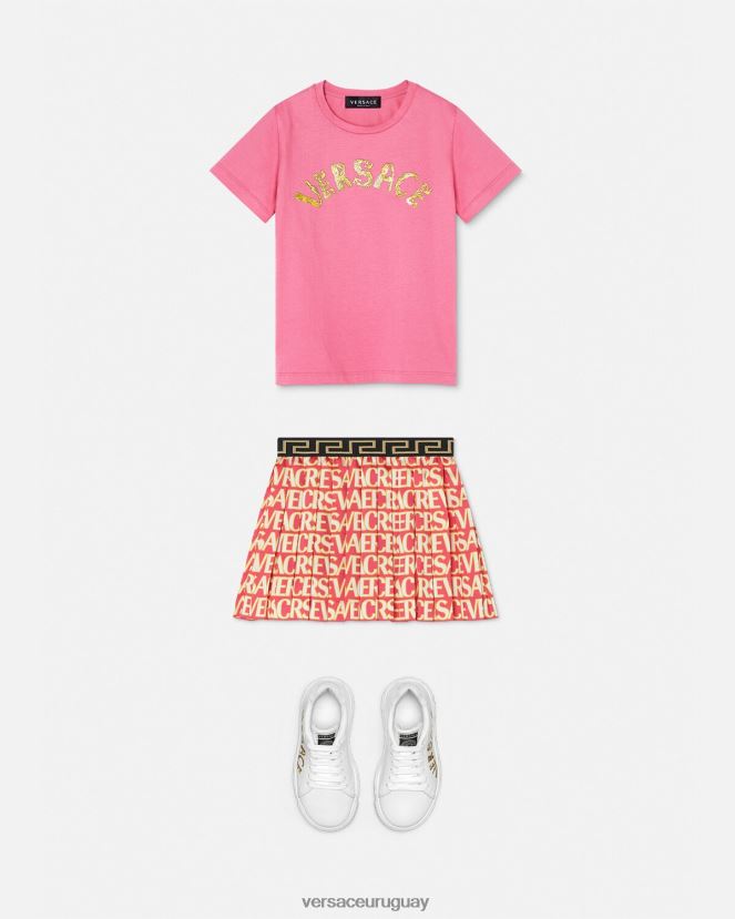 Versace falda plisada por toda la prenda niños imprimir ropa H88R0H1949