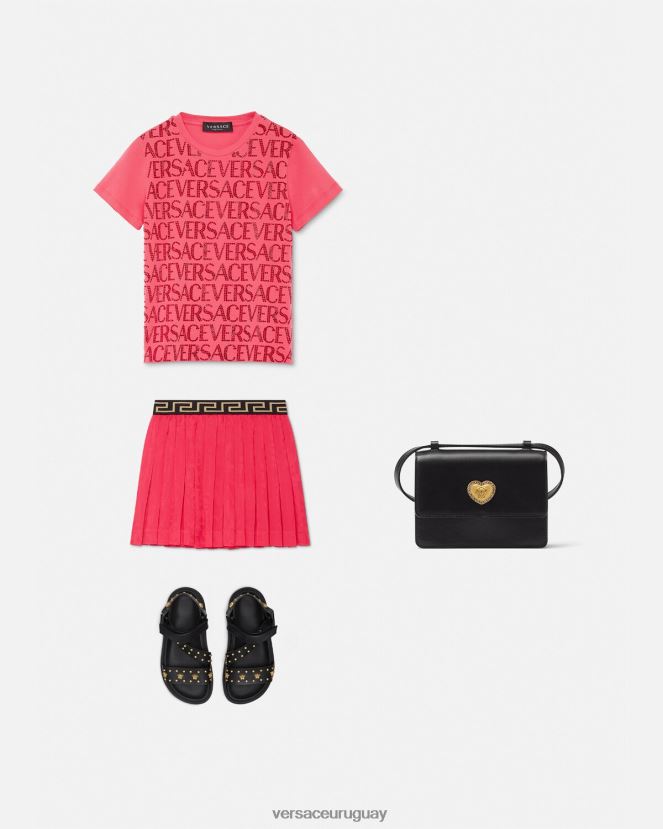 Versace falda plisada por toda la prenda niños rosa ropa H88R0H1978