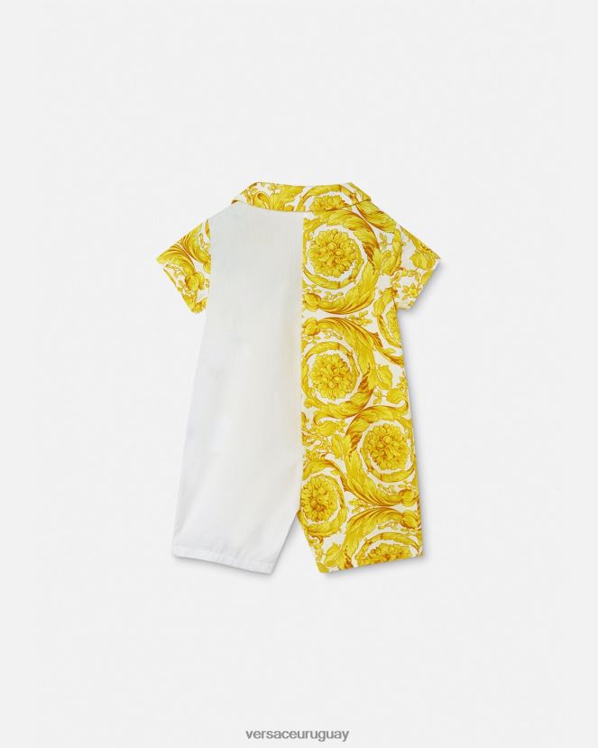 Versace mameluco de bebé barroco niños Oro blanco ropa H88R0H1819