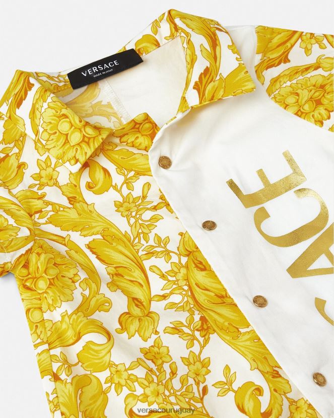Versace mameluco de bebé barroco niños Oro blanco ropa H88R0H1819