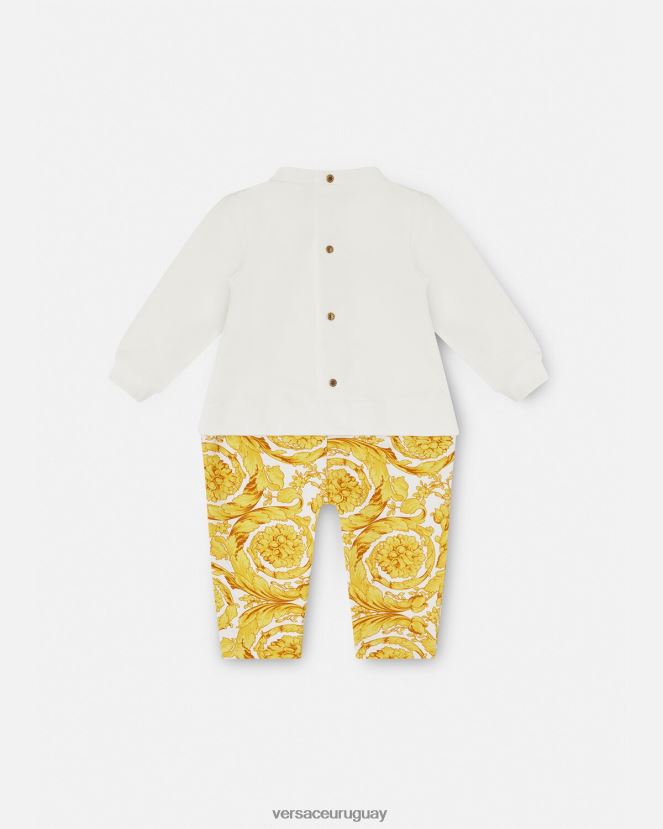 Versace mameluco de bebé barroco niños Oro blanco ropa H88R0H1821