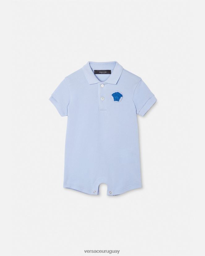Versace mameluco del bebé de la medusa niños azul claro ropa H88R0H1833
