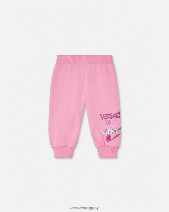 Versace pantalones de chándal de bebé con imperdible niños rosa ropa H88R0H1917