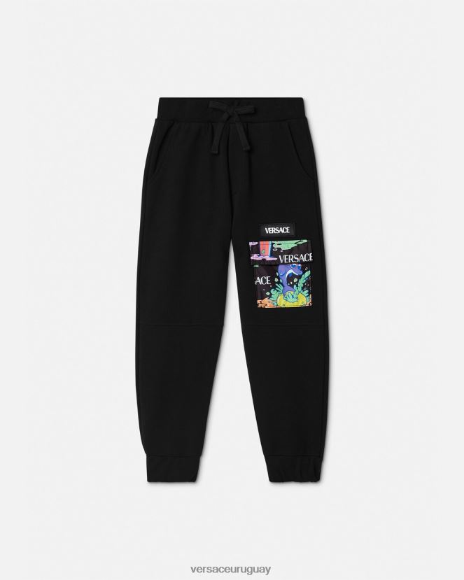 Versace pantalones deportivos con gafas de sol de medusa niños negro y estampado ropa H88R0H2137