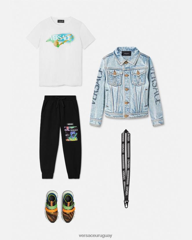 Versace pantalones deportivos con gafas de sol de medusa niños negro y estampado ropa H88R0H2137