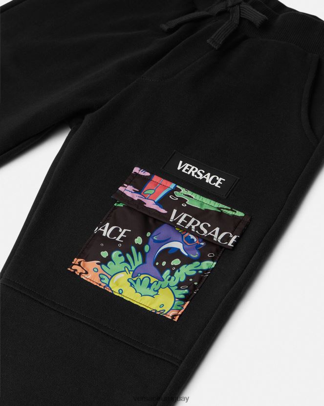 Versace pantalones deportivos con gafas de sol de medusa niños negro y estampado ropa H88R0H2137