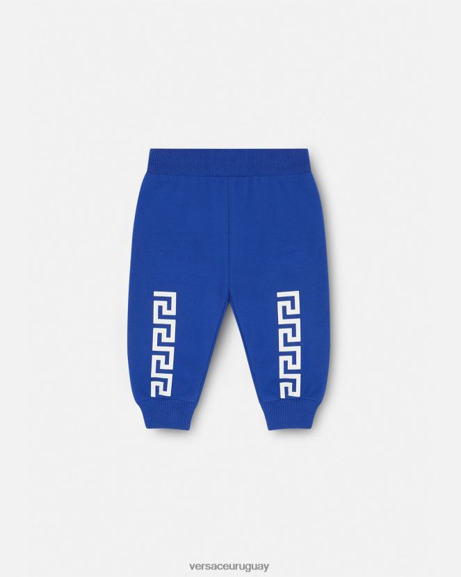 Versace pantalones deportivos con greca para bebé niños azul ropa H88R0H1890