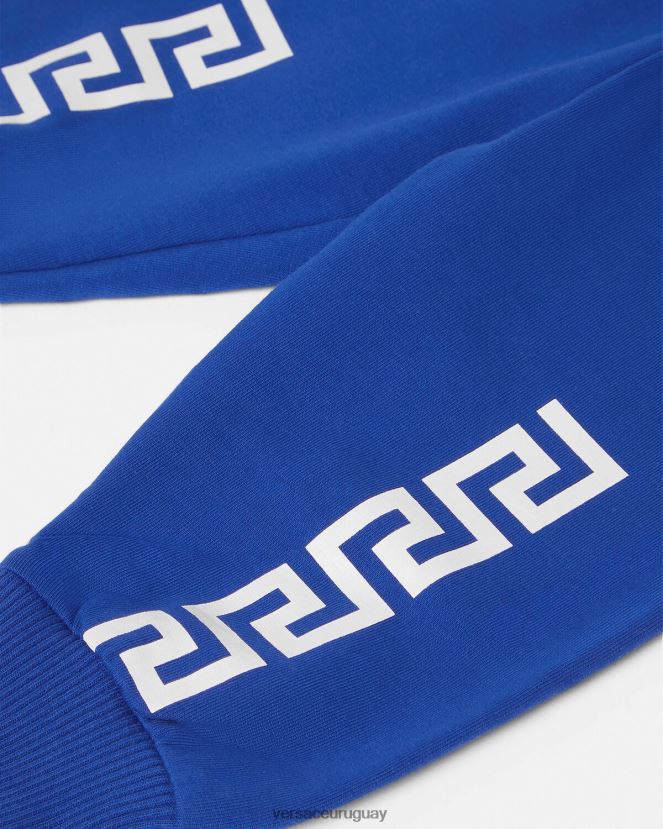 Versace pantalones deportivos con greca para bebé niños azul ropa H88R0H1890