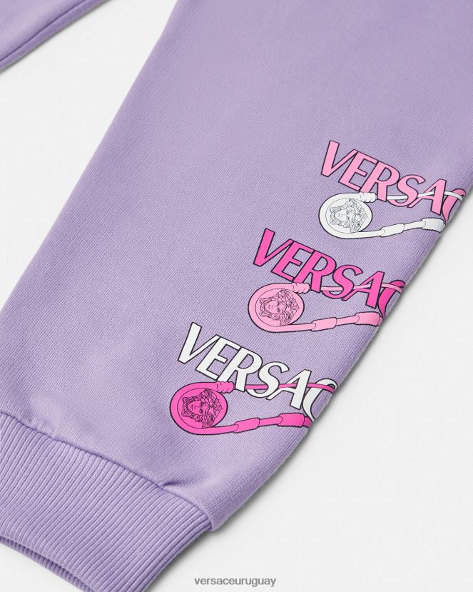 Versace pantalones deportivos con imperdible niños lila ropa H88R0H2019