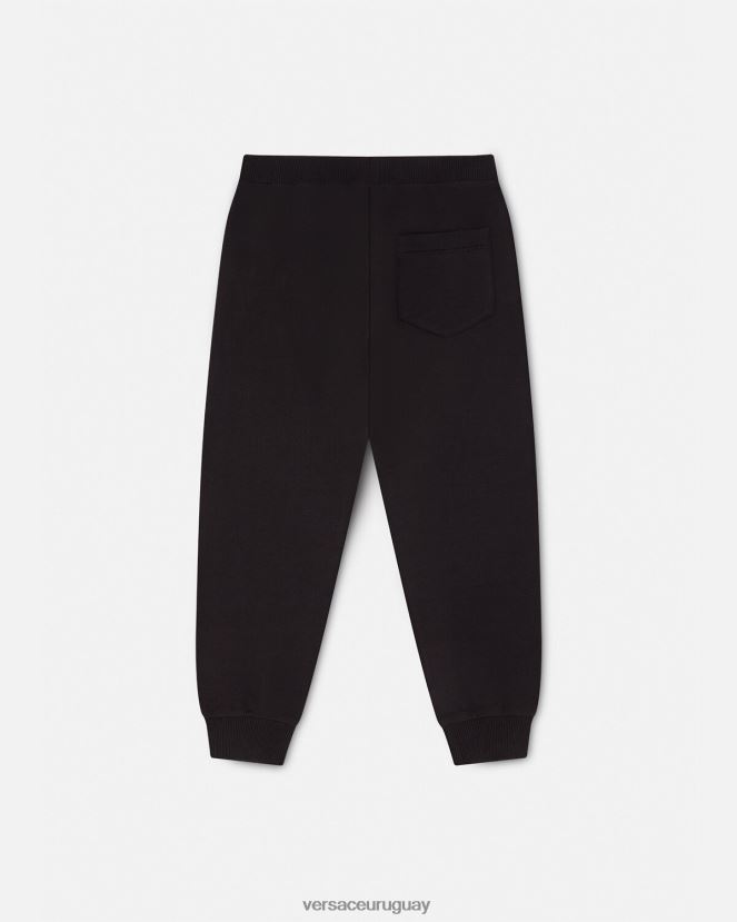 Versace pantalones deportivos con logo de cristal niños negro ropa H88R0H2010