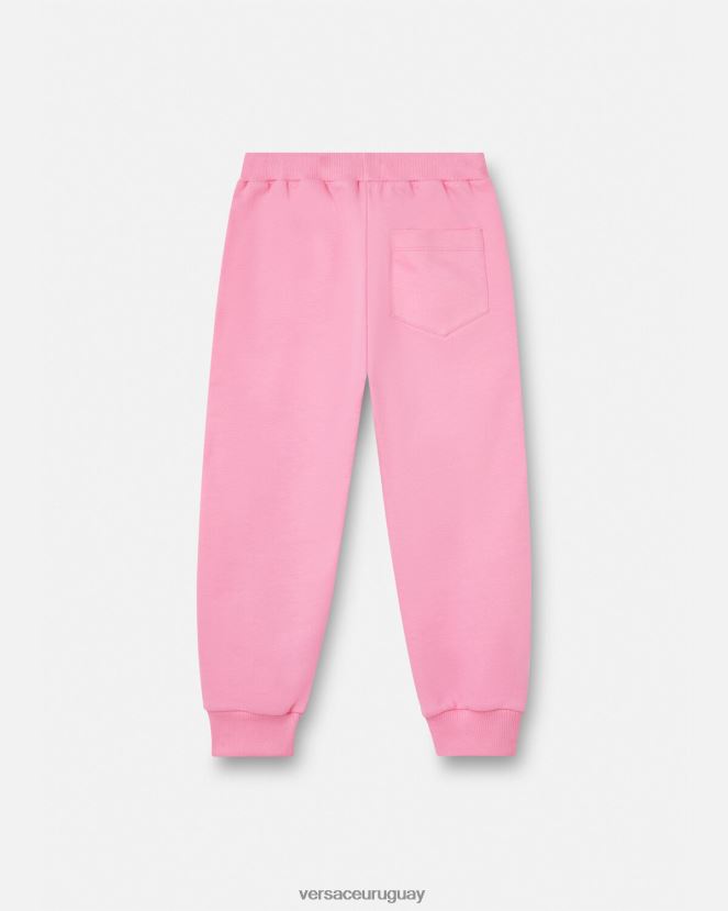 Versace pantalones deportivos con logo de cristal niños rosa ropa H88R0H2023
