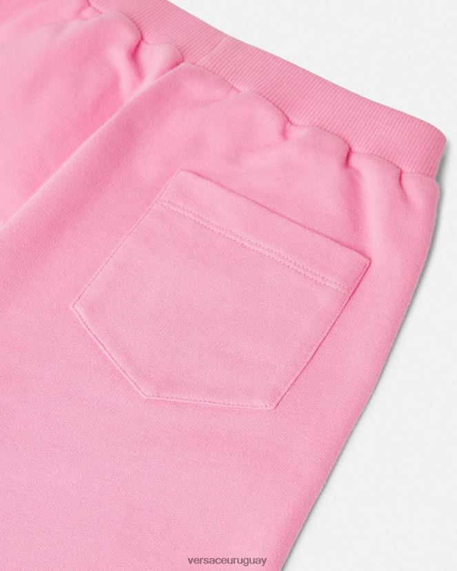 Versace pantalones deportivos con logo de cristal niños rosa ropa H88R0H2023