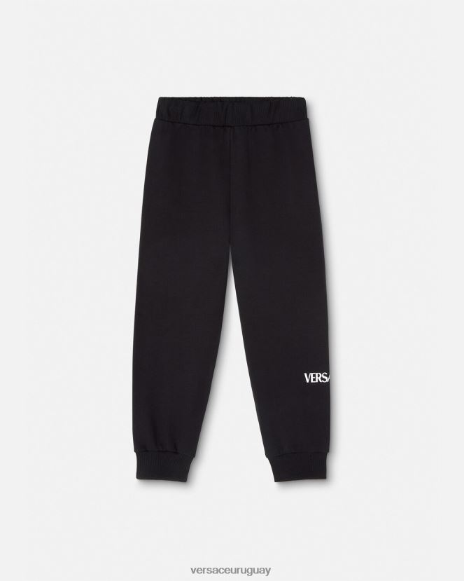 Versace pantalones deportivos con logo niños negro ropa H88R0H2014