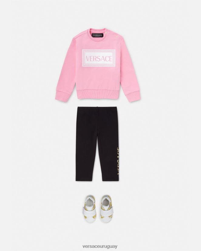 Versace pantalones deportivos con logo para bebé niños negro ropa H88R0H1864