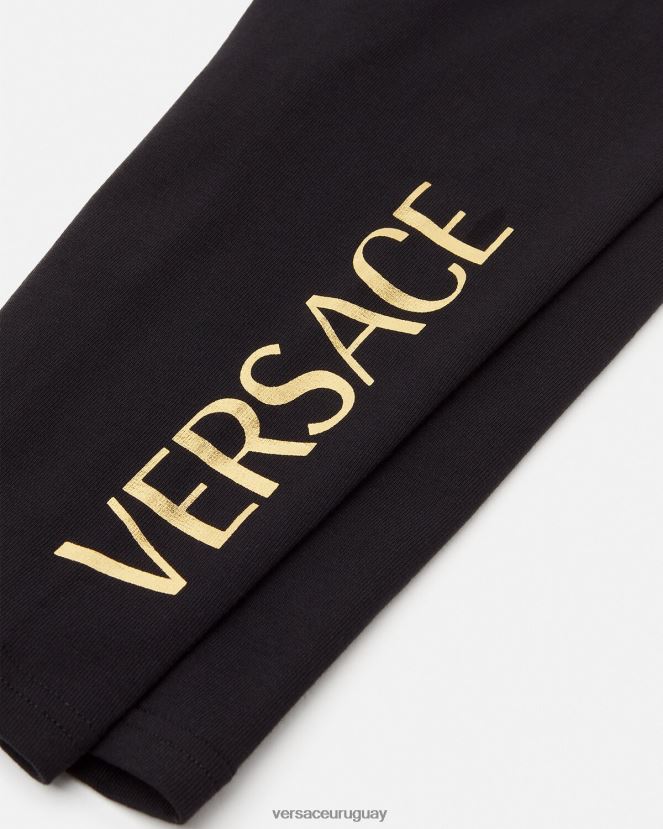 Versace pantalones deportivos con logo para bebé niños negro ropa H88R0H1864