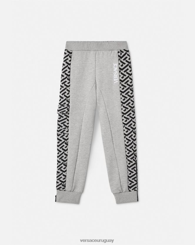 Versace pantalones deportivos la greca niños gris ropa H88R0H2114