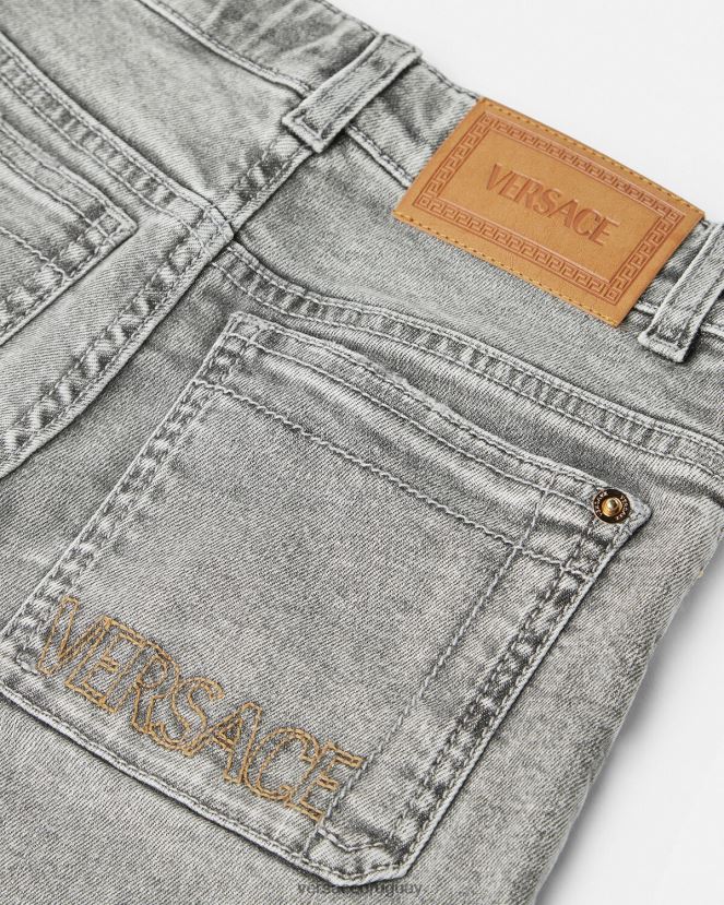 Versace jeans desgastados con medusa niños gris ropa H88R0H2135