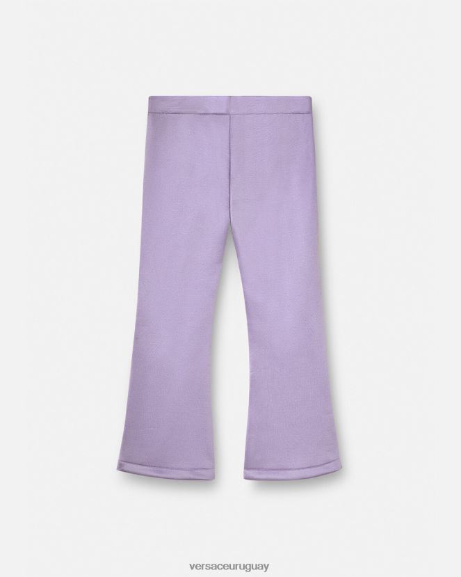 Versace pantalones con logo de cristal niños lila ropa H88R0H2022