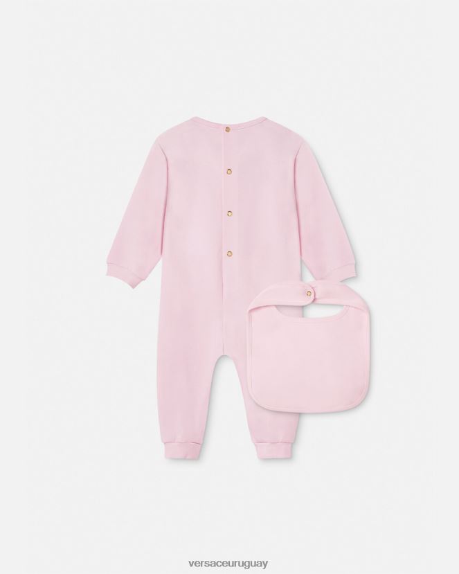 Versace Conjunto de pijama de bebé con cadena Donatella niños rosa ropa H88R0H1830