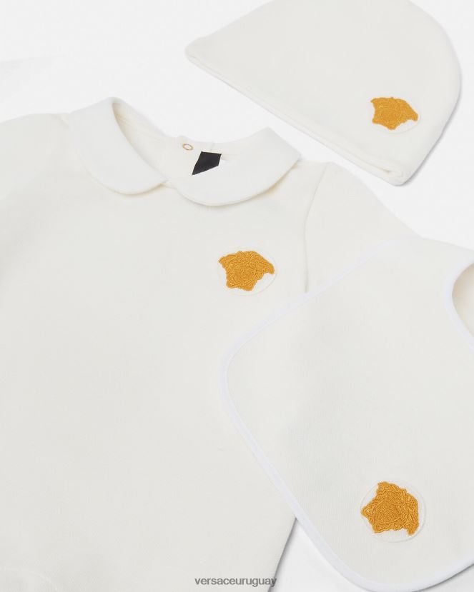 Versace conjunto de pijama de bebé con medusa niños Oro blanco ropa H88R0H1835