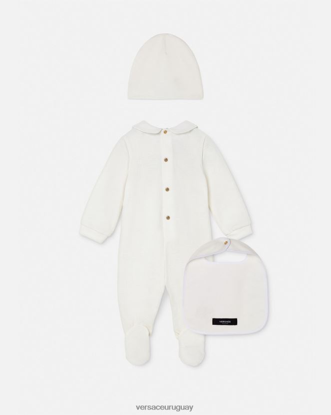 Versace conjunto de pijama de bebé con medusa niños Oro blanco ropa H88R0H1835