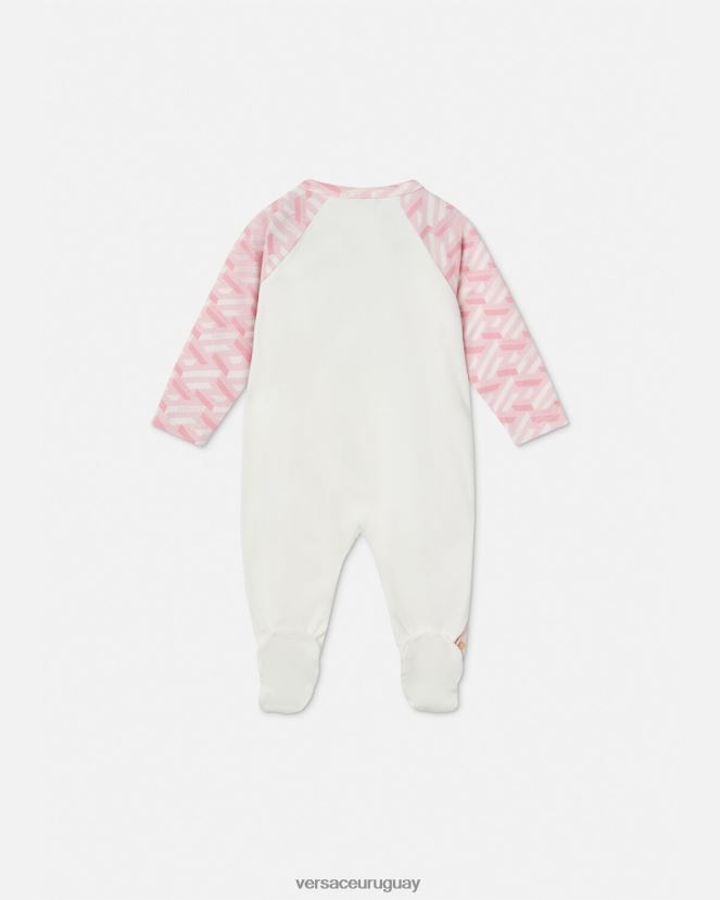 Versace pelele de bebé con medusa la greca niños rosa y blanco ropa H88R0H1831