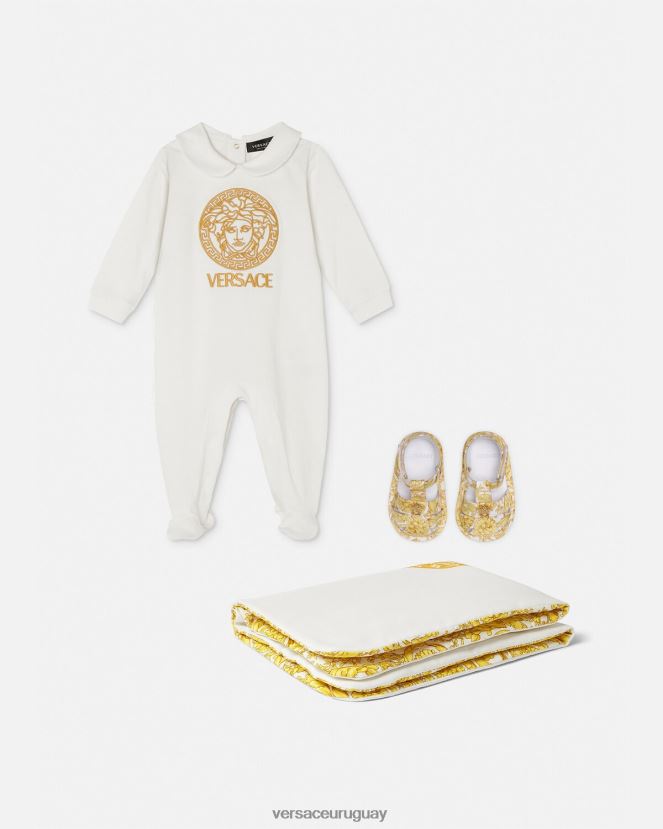 Versace pelele de medusa para bebé niños Oro blanco ropa H88R0H1824