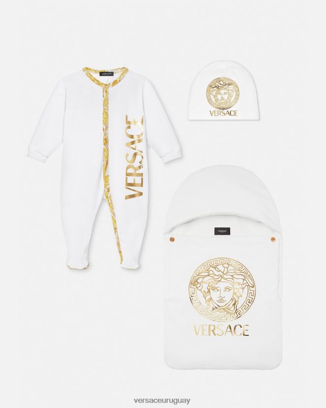 Versace pijama de bebé barroco niños Oro blanco ropa H88R0H1825