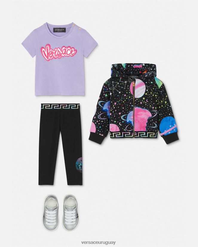Versace leggins con greca y medusa para bebé niños negro y estampado ropa H88R0H1851