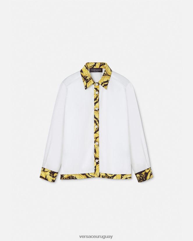 Versace camisa barroca niños blanco y estampado ropa H88R0H2111