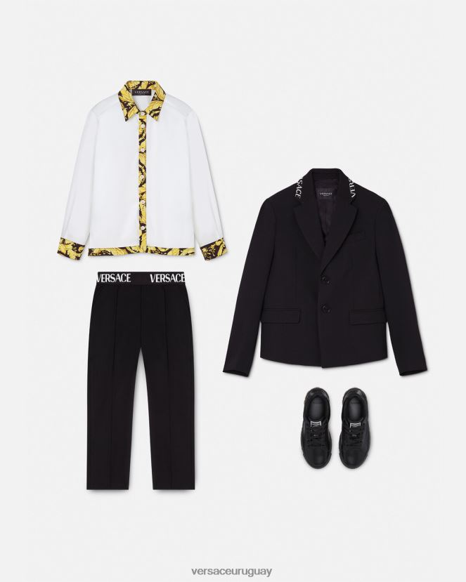 Versace camisa barroca niños blanco y estampado ropa H88R0H2111