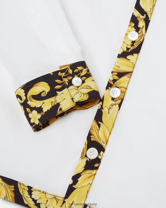 Versace camisa barroca niños blanco y estampado ropa H88R0H2111