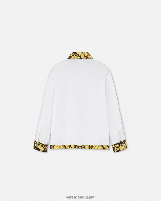 Versace camisa barroca niños blanco y estampado ropa H88R0H2111
