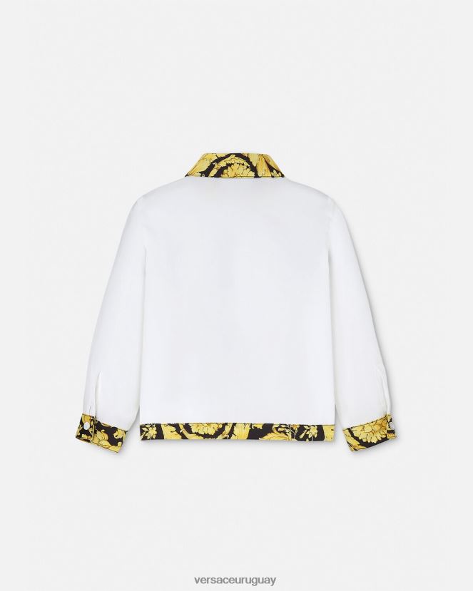 Versace camisa de bebé barroco niños blanco y estampado ropa H88R0H1901