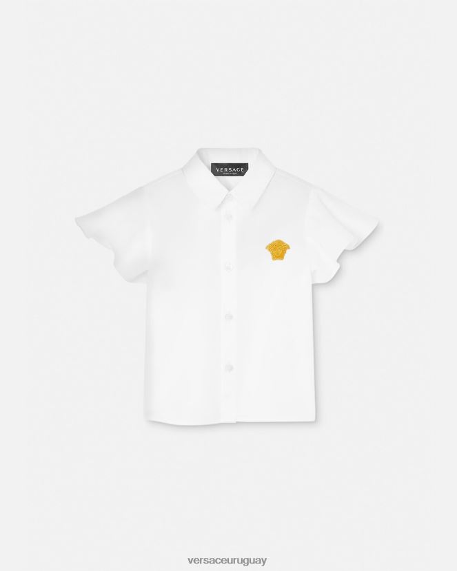 Versace camisa de bebé medusa niños Oro blanco ropa H88R0H1854
