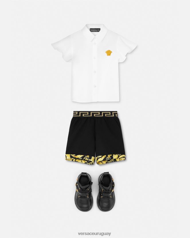 Versace camisa de bebé medusa niños Oro blanco ropa H88R0H1854