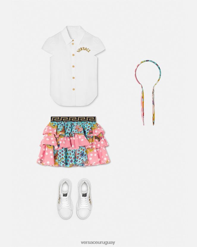 Versace camisa de manga corta con medusa niños Oro blanco ropa H88R0H1936