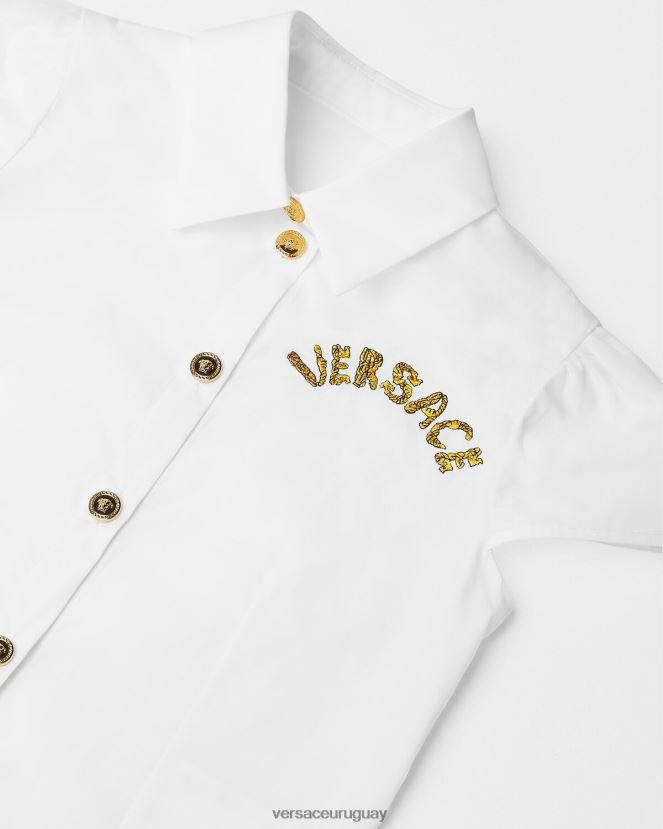 Versace camisa de manga corta con medusa niños Oro blanco ropa H88R0H1936