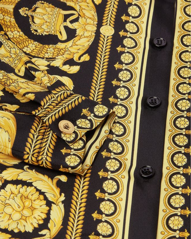 Versace camisa de seda barroca niños imprimir ropa H88R0H1954