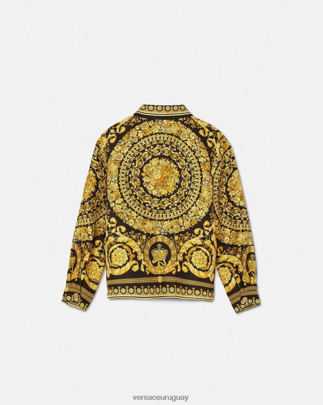 Versace camisa de seda barroca niños imprimir ropa H88R0H1954
